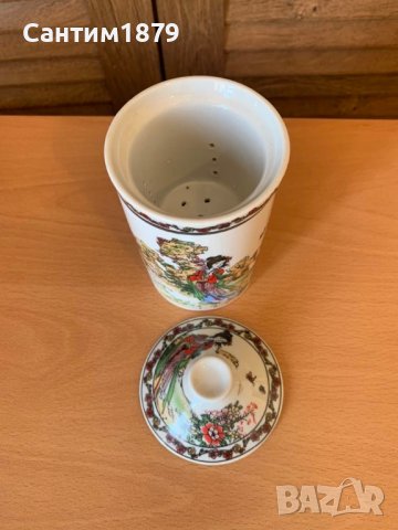 Керамична чаша за чай филтър и капаче-China, снимка 2 - Антикварни и старинни предмети - 39985413