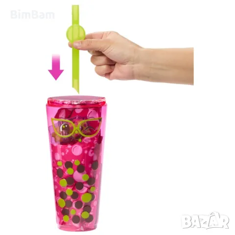 Оригинална ароматизирана кукла в чаша Barbie® Pop Reveal™ Berry Bubble Tea Series, снимка 6 - Кукли - 48267385