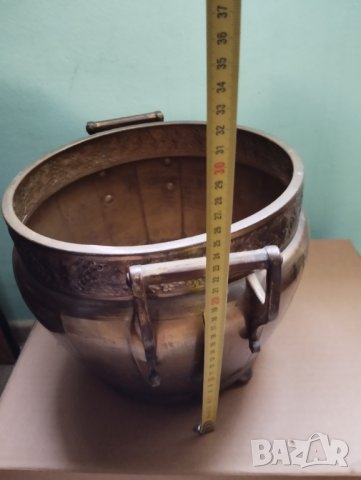 Месингова кашпа,саксия, снимка 2 - Антикварни и старинни предмети - 43350060