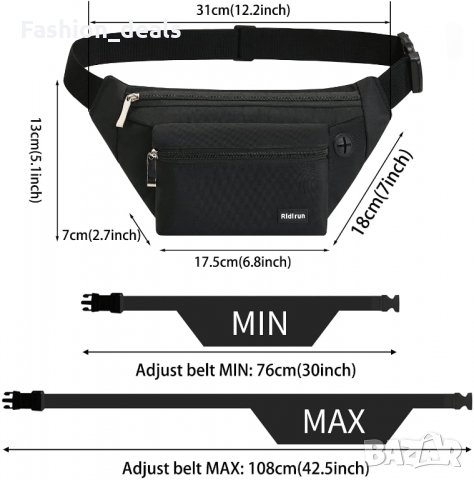 Нова Водоустойчива чанта за талия Удобна за спорт, колоездене, бягане, снимка 2 - Чанти - 33687914