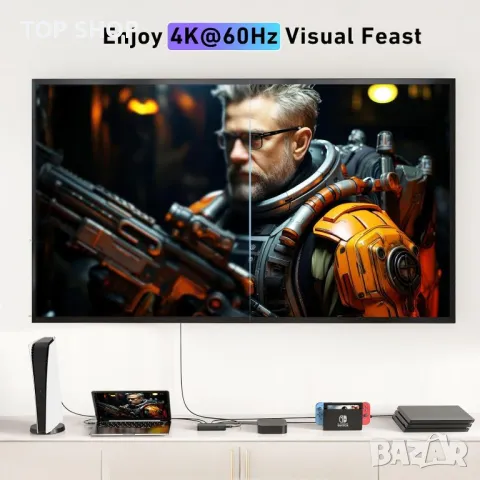 uni HDMI превключвател 5 входа - 1 изход 4K@60Hz, HDMI превключвател с дистанционно, снимка 6 - Друга електроника - 49457589