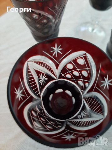 Кристални чаши рубин за ракия, снимка 5 - Чаши - 38334882