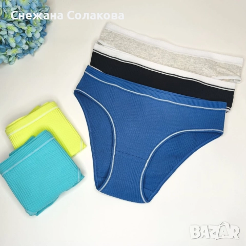 Комплект от 5 меки памучни бикини в свежи и универсални цветове, снимка 2 - Бельо - 52850616