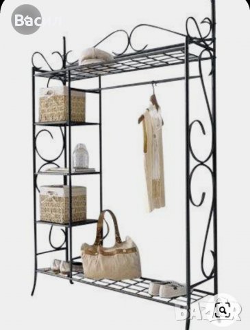 Компмект закачалка и шкафче за обувки с ковано желязо, снимка 2 - Етажерки - 33082417