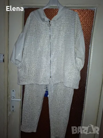 Спортно елегантен италиански комплект, със златни нишки,шампанско, снимка 6 - Комплекти - 49539094