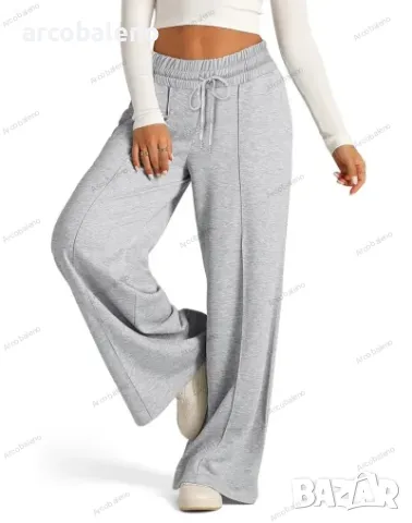 Дамски едноцветни модни широки ежедневни панталони с талия, 11цвята , снимка 3 - Панталони - 47305219