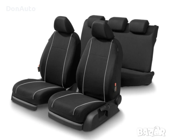 Универсални калъфи за седалки – 12 части, черни