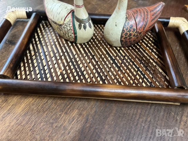 Ръчно изработен бамбуков поднос  Размери с дръжки-44/23.5 см и размери без-31/23.5 см Цена-30 лв , снимка 7 - Декорация за дома - 51517838