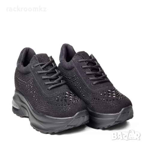 Дамски олекотени маратонки в черен цвят на платформа модел: 3782 black , снимка 2 - Маратонки - 42976059