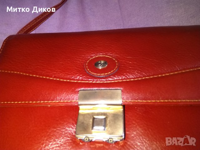 Борсета Чанта за ръка маркова със заключване естествена кожа 240х175мм нова, снимка 2 - Чанти - 39712171
