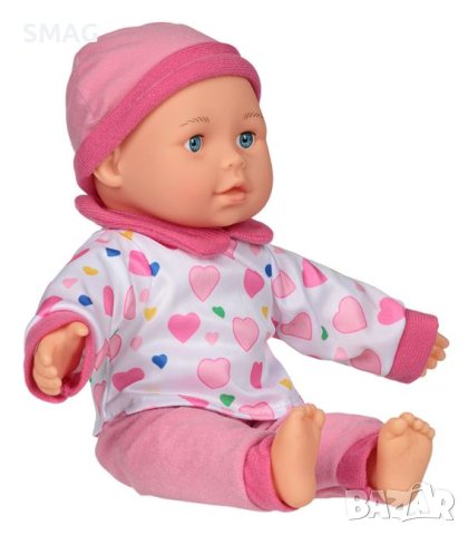 Бебешка кукла Pink Skoufi с шише залъгалка и звуци 33 см, снимка 2 - Кукли - 43298169