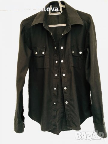 Модерна черна риза TERRANOVA, снимка 2 - Ризи - 26665842