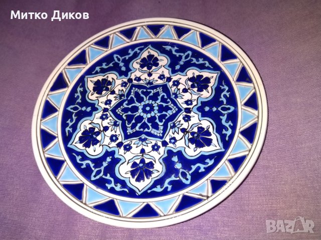 Порцеланова чиния за стена ръчно правена Родос Гърция фи 180мм