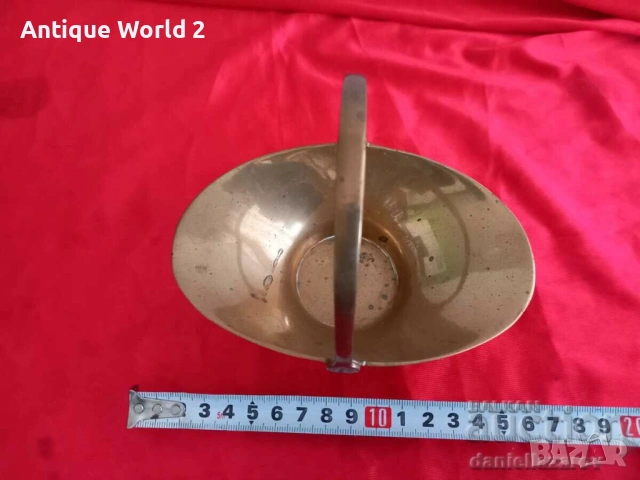 Стара Малка Месингова Бонбониера "Кошничка", снимка 6 - Антикварни и старинни предмети - 53244839