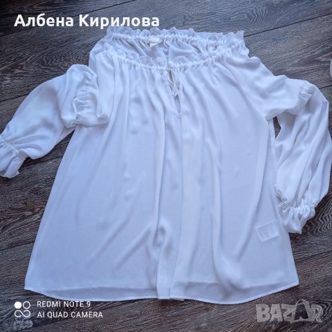 Официална бяла блуза на НМ, М, снимка 3 - Блузи с дълъг ръкав и пуловери - 32557494