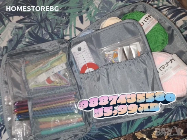 Комплект аксесоари за плетене, 107 части, 14 алуминиеви куки – Пълен сет за начинаещи, снимка 4 - Други стоки за дома - 52550293