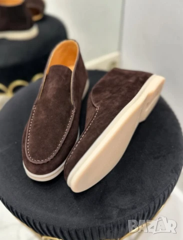 мъжки мокасини от естествен велур loro piana, снимка 3 - Маратонки - 50776574