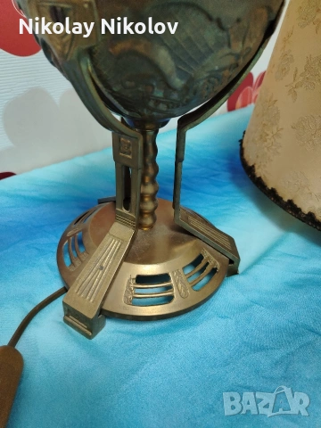 Бронзова лампа Арт Нуво, снимка 7 - Настолни лампи - 53143709