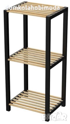  Етажерка с 3 рафта 35x29x78 см, Масивно дърво. до 50 килограма 