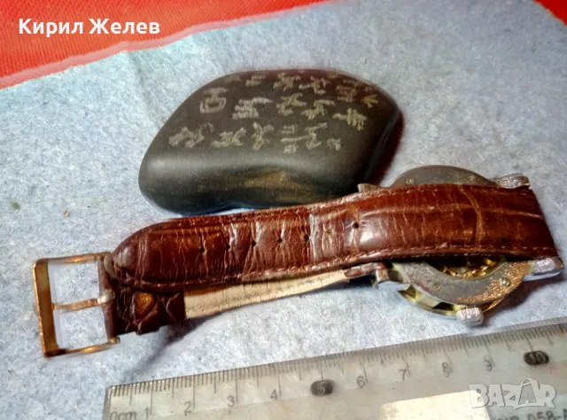 СЛАВА Скелетон РУСКИ ЧАСОВНИК АВТОМАТИК с КАИШКА Nagata SPAIN Естествена КОЖА ФУНКЦИОНИРАЩ 49334, снимка 5 - Мъжки - 48275542