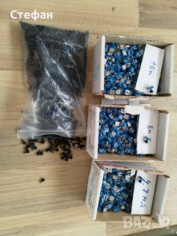 тример потенциометър линеен 5к , 10к и4,7М заедно с врътките, снимка 2 - Други инструменти - 43165446