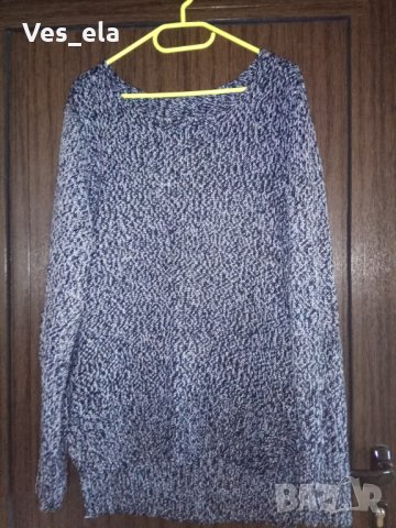 дълга зимна туника плетиво с удължен гръб и странични цепки, снимка 1 - Блузи с дълъг ръкав и пуловери - 27813006