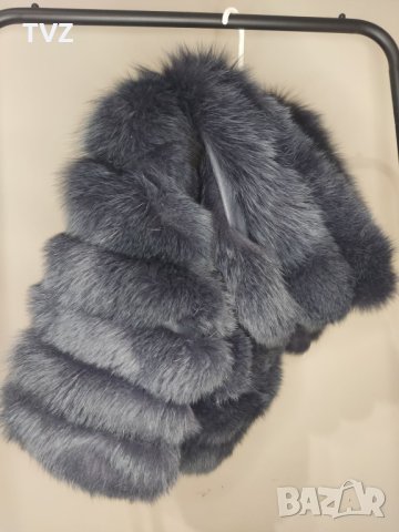 Палто от естествен косъм в тъмно син цвят, снимка 8 - Якета - 38721395