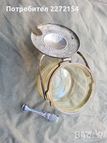 Посребрена захарница, снимка 2 - Антикварни и старинни предмети - 49968312