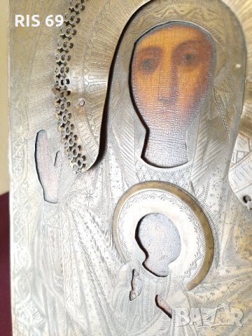 Старинна Икона на Богородица - 19в. , снимка 5 - Антикварни и старинни предмети - 33514497