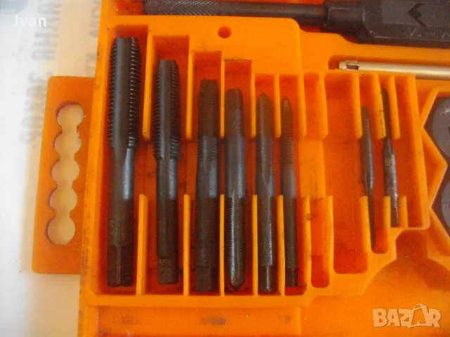 НОВ СТАРО КАЧЕСТВО М3-М12 НЕМСКИ РЕЗБОНАРЕЗЕН КОМПЛЕКТ ПЛАШКИ И МЕТЧИЦИ ЗА ВЪНШНИ/ВЪТРЕШНИ РЕЗБИ, снимка 10 - Други инструменти - 48922599