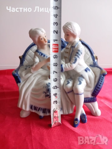 Барокова Порцеланова Статуетка Композиция, Маркирана, снимка 7 - Антикварни и старинни предмети - 53036793