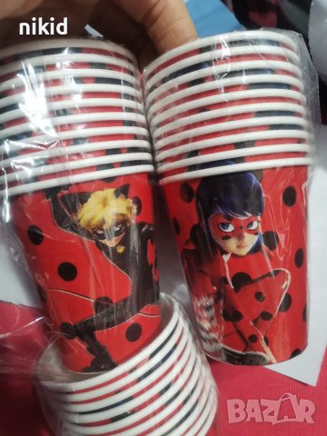 Калинката и Черния котарак miraculous ladybug 10 бр картонени чаши чашки парти рожден ден, снимка 4 - Други - 20757480
