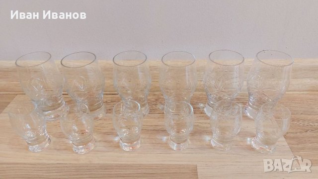 Чаши за ракия 12 бр., 6 малки и 6 големи , снимка 6 - Сервизи - 39234411