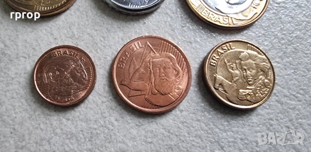 Бразилия . Лот. 1, 5,10,20 ,50 цента и 1 реал . UNC., снимка 7 - Нумизматика и бонистика - 52556498