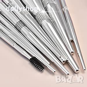 Комплект Четки за Грим с Кристали Сребърни дръжки, снимка 5 - Декоративна козметика - 40278030