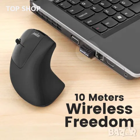 Ергономична безжична мишка за лява ръка Perixx PERIMICE-713L, снимка 4 - Клавиатури и мишки - 48780366