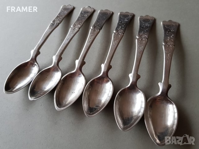 Сребърни сребро лъжички лъжици Тугра ръчно гравирани, снимка 6 - Антикварни и старинни предмети - 28292704