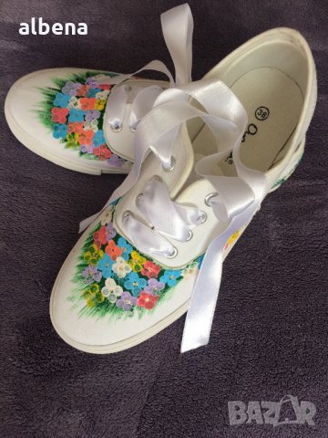 Ръчно рисувани спортни обувки, снимка 3 - Други - 32791471