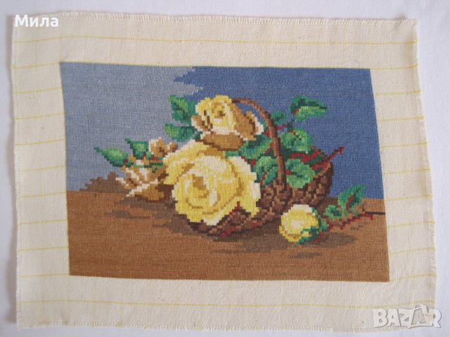 Цветен гоблен с жълти рози