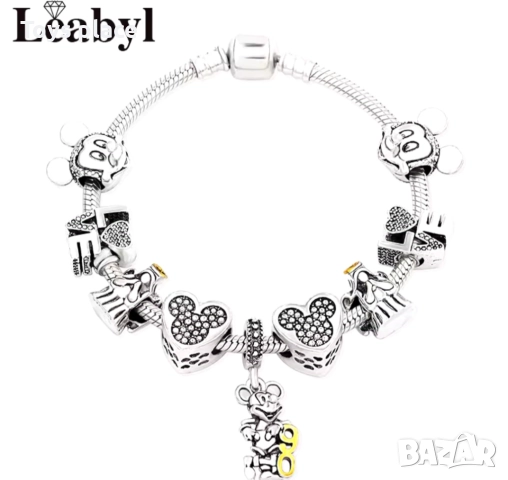 Disney Гривна тип Пандора с Талисмани Лило и Стич Lilo and Stitch Minnie mouse Мини Маус , снимка 13 - Гривни - 51725791