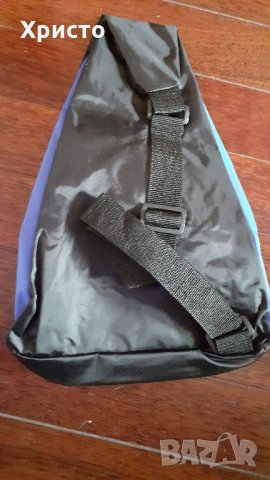 раница триъгълна от плътен промазан плат РР, тъмно синя и червена, снимка 7 - Раници - 34444498