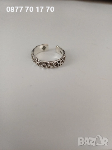 Сребърен пръстен-халка 925 чистота на пробата, снимка 5 - Пръстени - 52179122