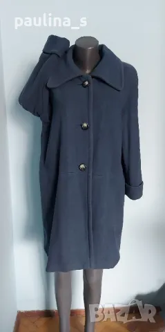 Винтидж / Луксозно палто в цвят Тюркоаз "Three luster" / голям размер , снимка 6 - Палта, манта - 26879606