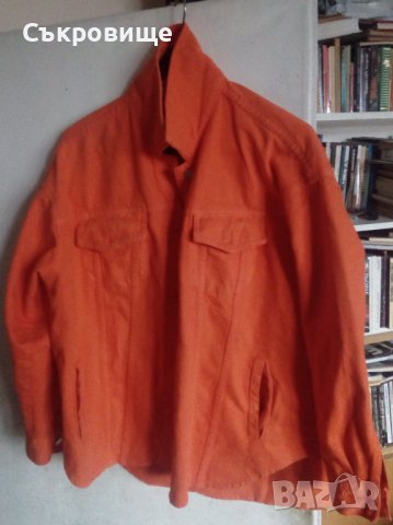 Оранжево мъжко дънково яке деним става и за дамско, снимка 5 - Якета - 38916306