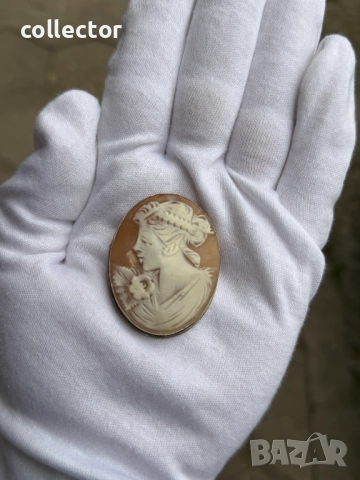 Стара сребърнa брошка / висулка - "Камея".   №7634, снимка 10 - Колиета, медальони, синджири - 52500791