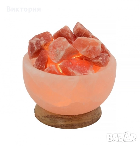 Лампа от хималайска сол -2 кг, снимка 2 - Настолни лампи - 50998916