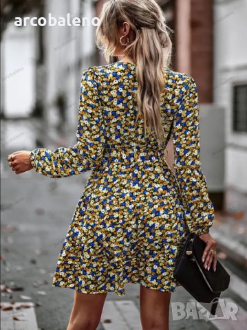 Дамска рокля с V-образно деколте, 4цвята, снимка 14 - Рокли - 39660493