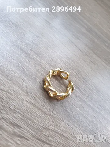 Позлатен сребърен пръстен, снимка 2 - Пръстени - 48292199