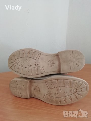 Кожени боти в златисто, 35 номер, снимка 5 - Дамски боти - 38420631