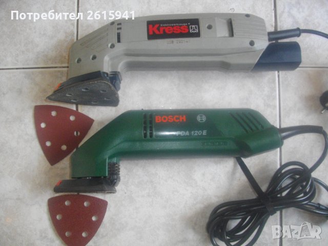 KRESS-250W/BOSCH-120W-Делта Триъгълен Виброшлайф-Профи-КРЕС/БОШ-Германия/Швейцария-Регулация Скорост, снимка 1 - Други инструменти - 37550487